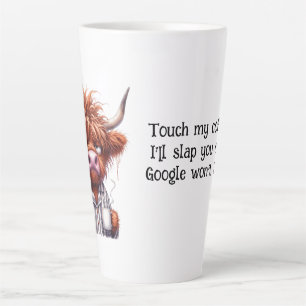 Grumpy Highland Cow & Google Coffee/Latte Mug