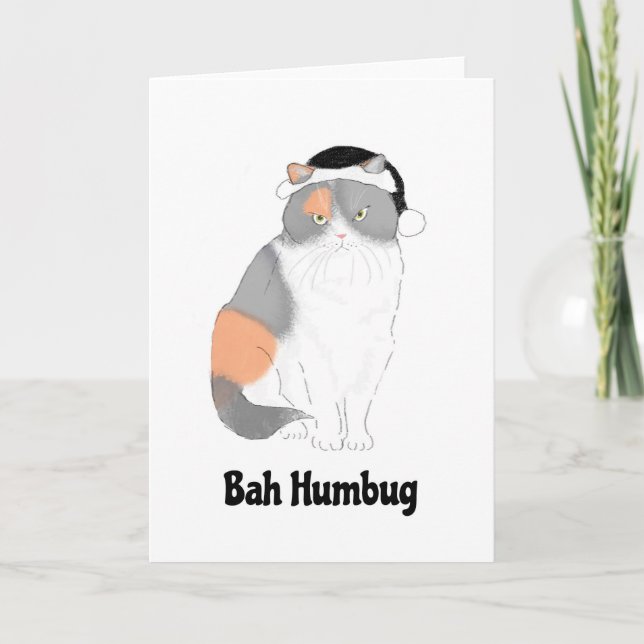 Grumpy Katie bah humbug carte de Noël (Devant)