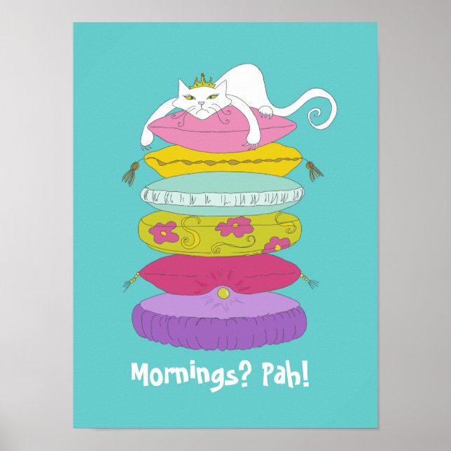Grumpy princess cat et des affiches colorées de po (Devant)