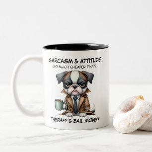 Grumpy Pup Sarcasme et Attitude Ceramic Mug