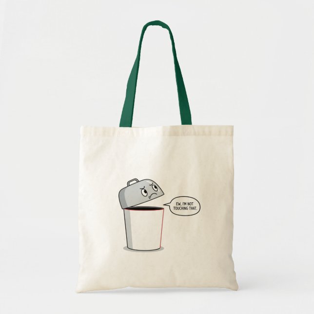 Grumpy Trash Can Cartoon Funny Sac fourre-tout cad (Devant)