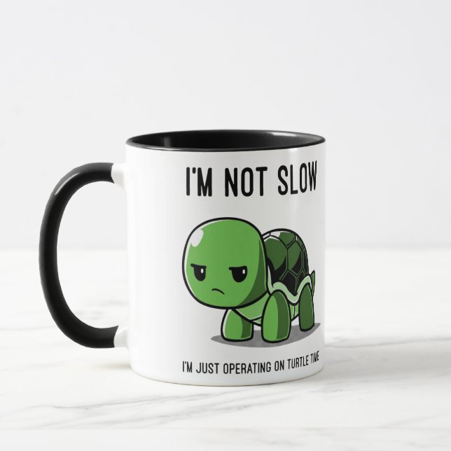 Grumpy Turtle Time Not Slow Funny Coffee Mug (Gauche)