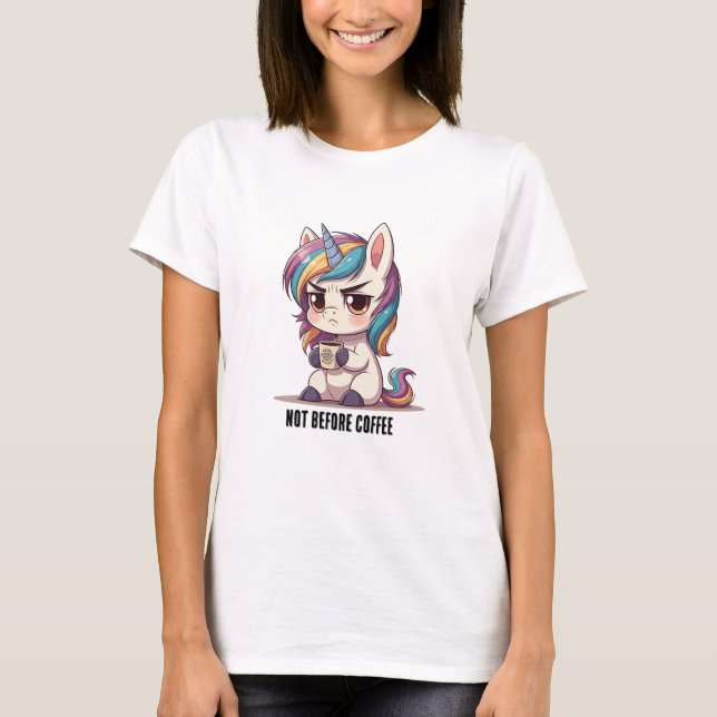 Grumpy Unicorn avec T-shirt café (Devant)
