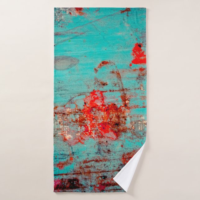 Grunge arrière - plan de turquoise. Boucles, frott (Serviette de bain)