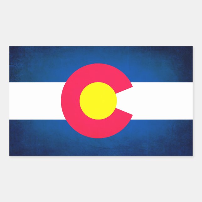 Grunge Colorado drapeau rectangle stickers (Devant)