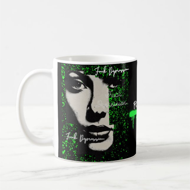 Grunge & Grace Mug - Neon Graffiti "FKDPRSN" (Gauche)