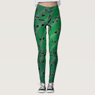 Grunge green note leggings