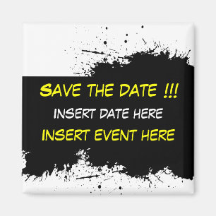 Grunge Ink Stain - Save the date Magnet Template