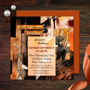 Grunge Jazz Music Invitation de la douche nuptiale