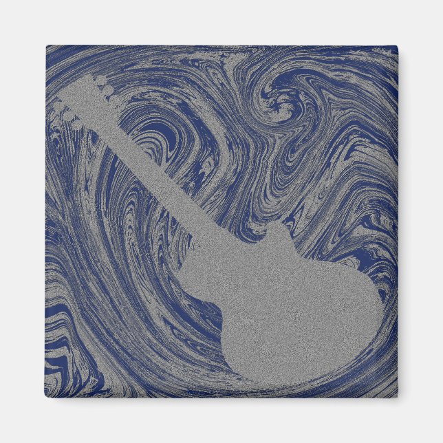 Grunge Magnet de guitare, Royal Blue (Devant)