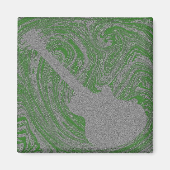 Grunge Magnet de guitare, vert (Devant)