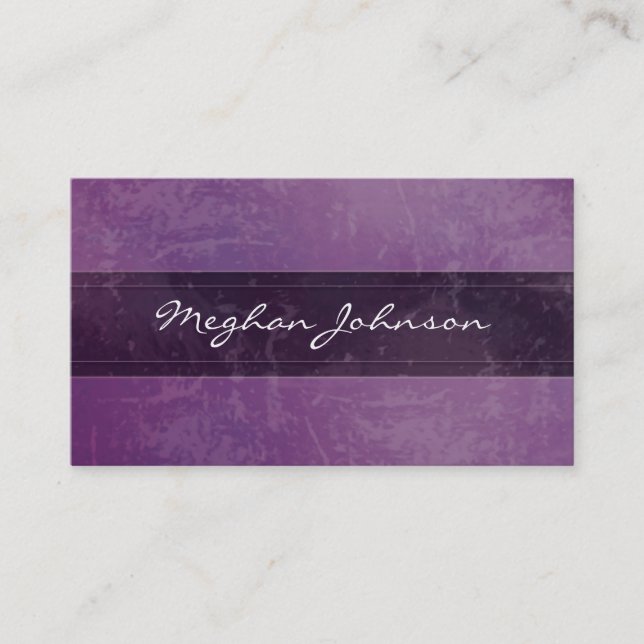 Grunge Marble Purple Carte de visite tendance (Devant)
