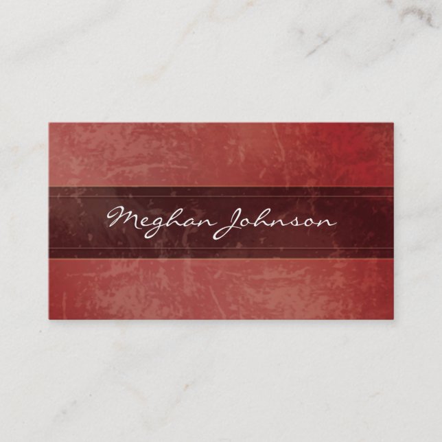 Grunge Marble Red Trendy Carte de visite (Devant)
