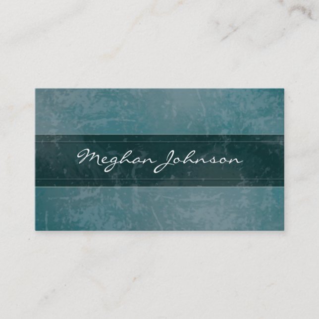 Grunge Marble Turquoise Carte de visite tendance (Devant)