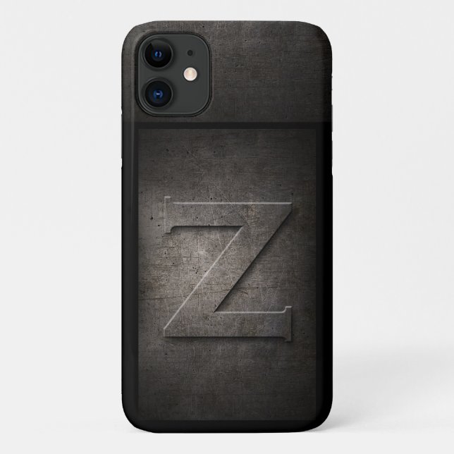 Grunge Metal Z Monogram Coque iphone (Dos)