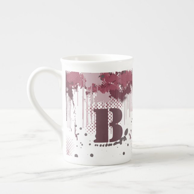 Grunge Paint Splatter - Port Red - Mug (Gauche)