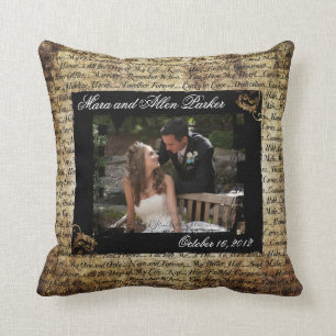 Grunge Photo Mariage avec Coussin de texte romanti
