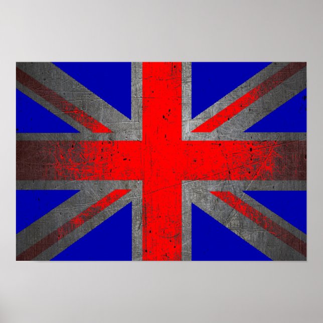 Grunge pop art affiche du drapeau du Royaume-Uni (Devant)