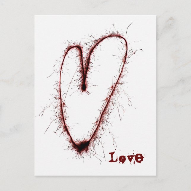 Grunge Punk Love Heart Carte Postale (Devant)