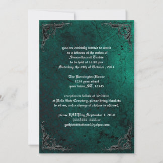 Grunge Rose Damask Gothique Invitation