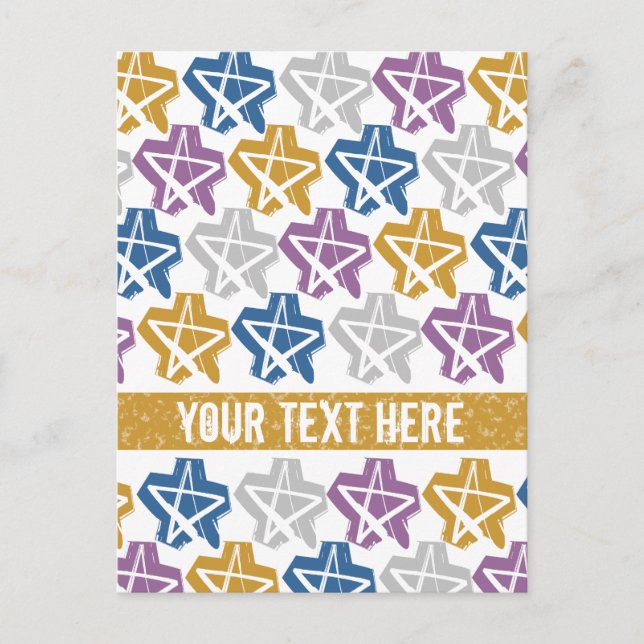 Grunge Stars carte postale personnalisée (Devant)