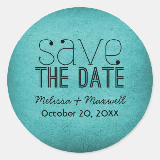 Grunge tendance Enregistrer Stickers Date, Turquoi