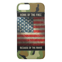 Grunge USA Drapeau sur Camouflage 2 iPhone 7 Coque
