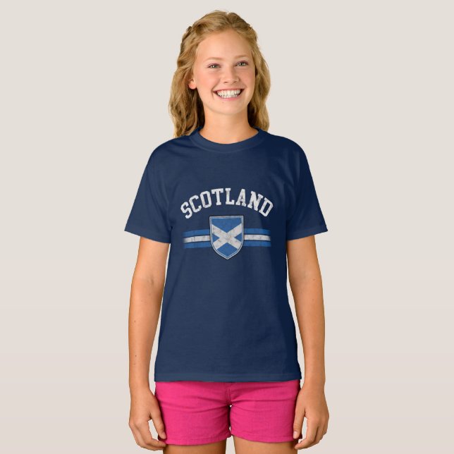 Grunge Worn Look Scotland Drapeau T-shirt (Devant entier)