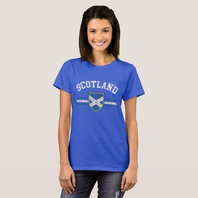 Grunge Worn Look Scotland Drapeau T-shirt (Devant entier)