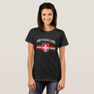 Grunge Worn Look Suisse Flag T-Shirt