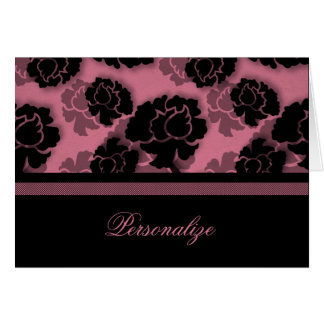 Grungy Floral Decadence Carte personnalisable, ros