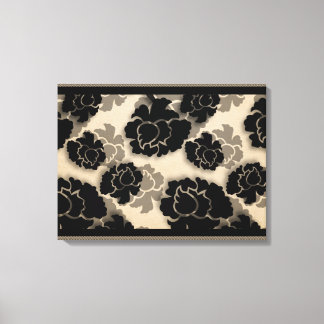 Grungy Floral Décadence Toile Enveloppée, Ivoire
