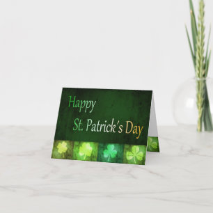 Grungy St. Patrick's Day Shamrocks - Carte de voeu