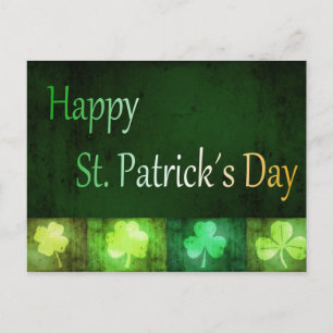 Grungy St. Patrick's Day Shamrocks - Carte postale