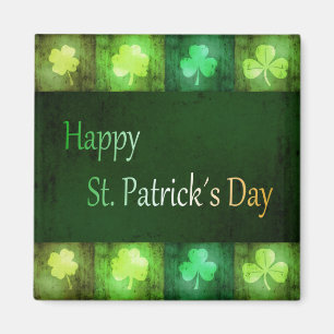 Grungy St. Patrick's Day Shamrocks - Magnet