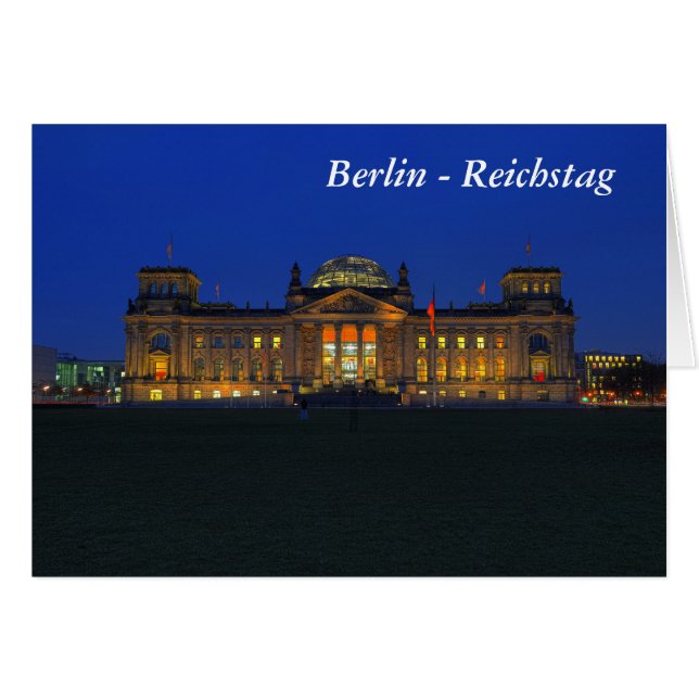 Grußkarte Berlin - Reichstag am Abend (Devant horizontal)