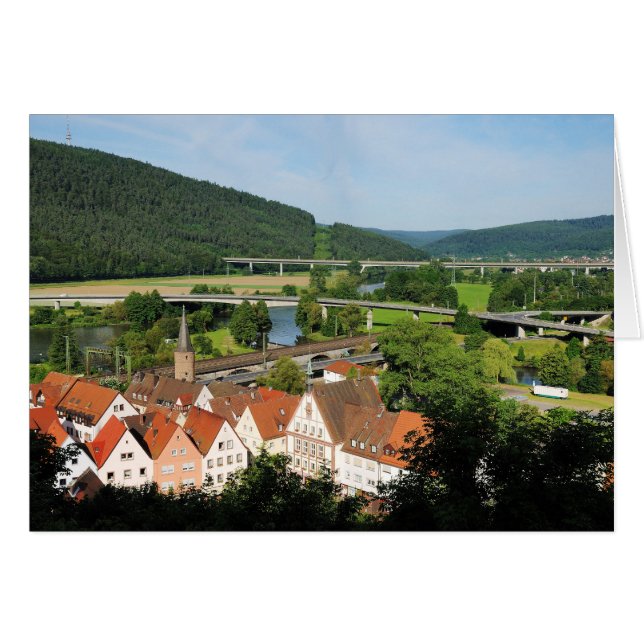 Grußkarte mit Gemünden a. Principal (Devant horizontal)