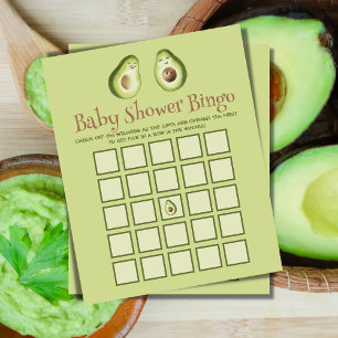 Guacamole Avocado Fiesta Baby shower Bingo Jeu