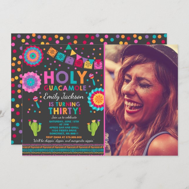 Guacamole saint 30 de 30ème invitation (Devant / Derrière)