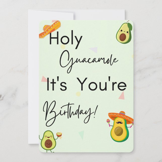 Guacamole saint c'est ton anniversaire ! carte  (Devant)