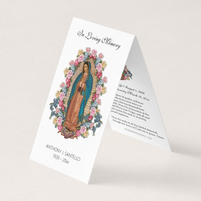 Guadalupe catholique prière Carte Sainte (Devant)