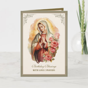 Guadalupe Floral carte de célébration religieuse