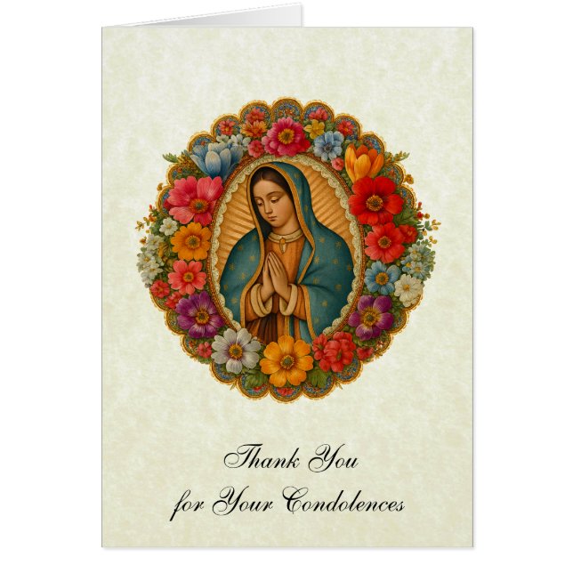 Guadalupe Funeral Sympathy Holy Card Thank You (Devant)