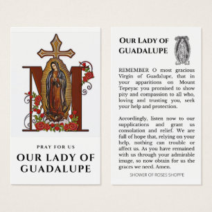 Guadalupe Prière religieuse catholique Carte Saint