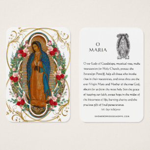 Guadalupe Vierge Marie Prière espagnole Carte Sain
