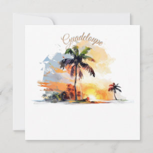 Guadeloupe: Coucher de Soleil Tropical en Aquarell