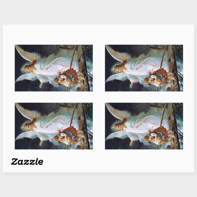 Guardian Angel 2 Enfants Sur Pont Gros Stickers (Feuille)