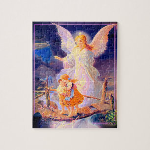 Guardian Angel, Children and Bridge Jigsaw Puzzle