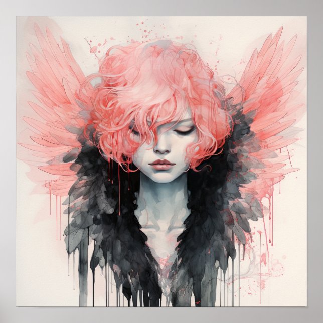 Guardian Serenity : Poster gracieux de l'ange fill (Devant)