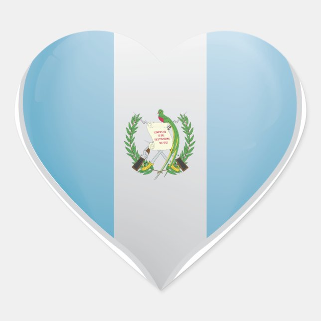 Guatemala amour drapeau orgueil autocollant coeur (Devant)
